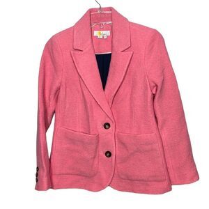 Boden Bella Textured Barbie Pink Wool Blazer. Size 2 Petite.